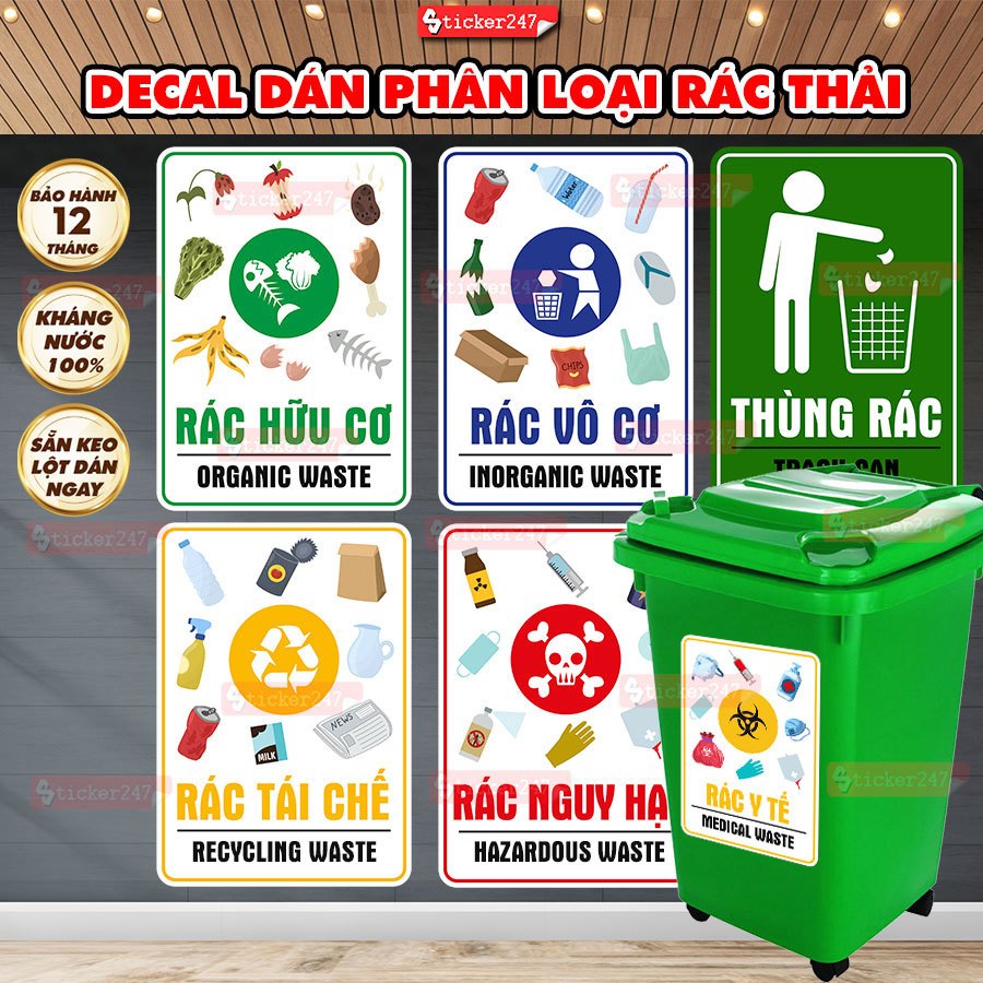 Freeship Waste Classification Decal Recycled Waste Classification ...