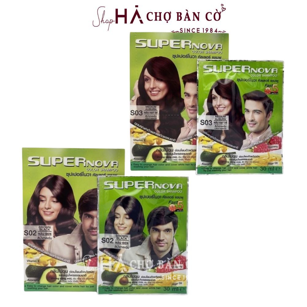 Super NOVA Color Shampoo Herbal Hair Dye 30ml(12 PACK) | Shopee Singapore