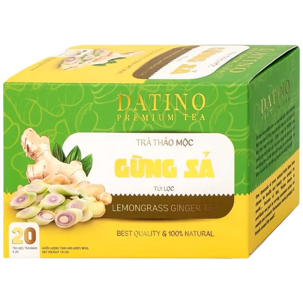 Datino Premium Tea Natural Ginger Lemongrass Herbal Tea - Warms the ...