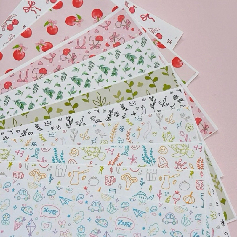 [New 2025] Set of 10 wrapping paper, notebooks/notebooks with cute ...