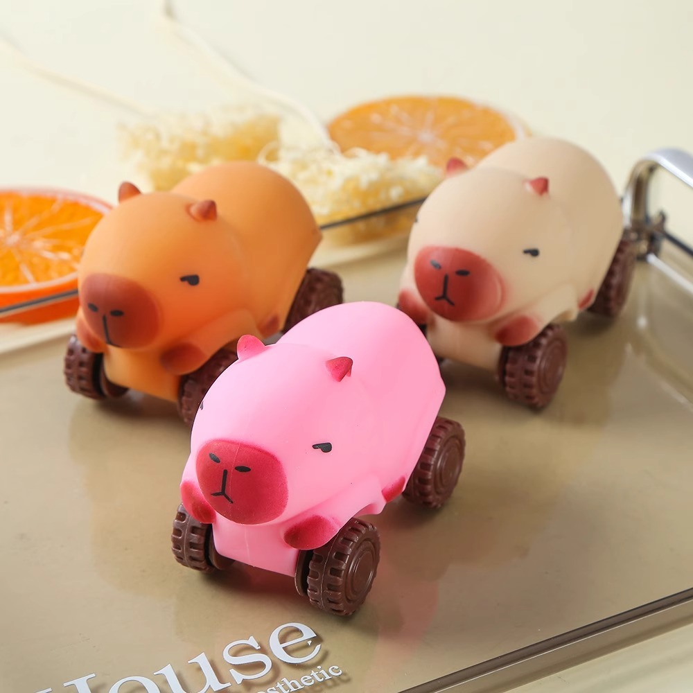 Capybara car with wheels - Interesting slow-release, pull-and-drop toy ...