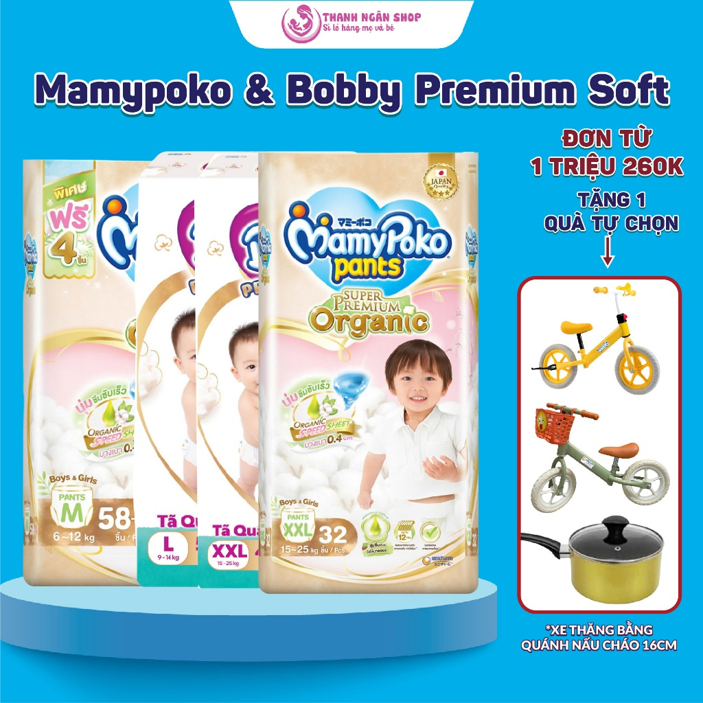 Mamypoko Organic Super Absorbent Diaper Pants and Bobby Premium Soft ...