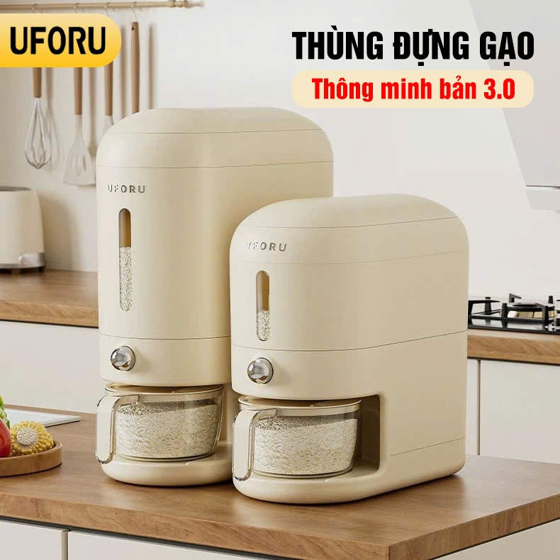 UFORU smart rice container upgraded version 3.0, modern rounded design ...