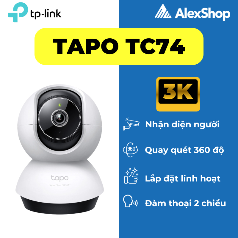 [5M] Tapo TC74 5M Indoor Wifi Camera, 360 Degree Rotation, Smart AI, TP ...