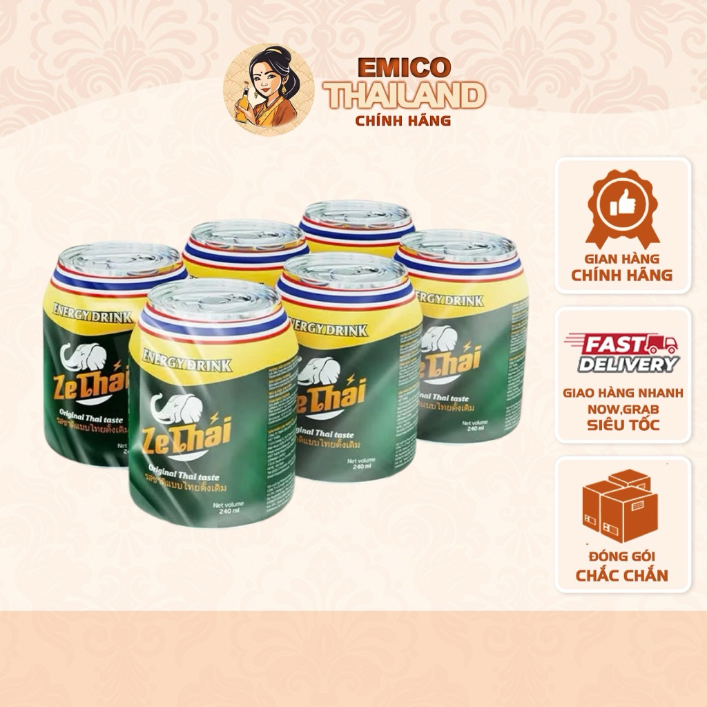 [LOT OF 6 CANS] ZeThai Energy Drink 240ml | Shopee Singapore