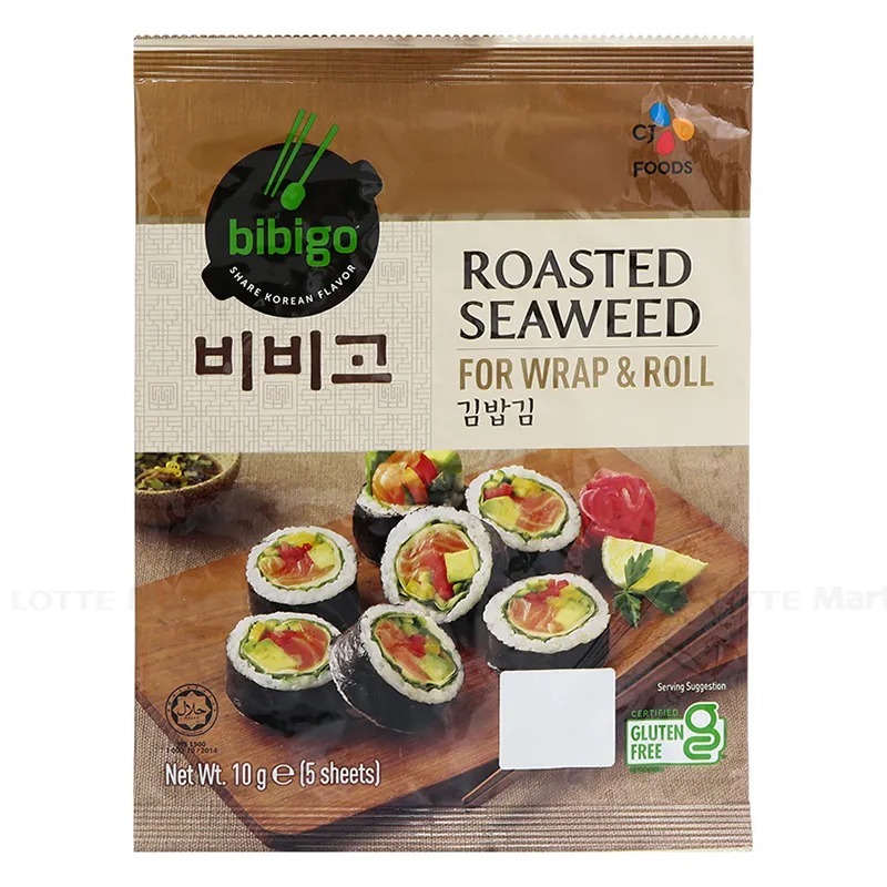 GENUINE Bibigo rice roll grilled seaweed 10g, from 1 pack, 6 packs ...