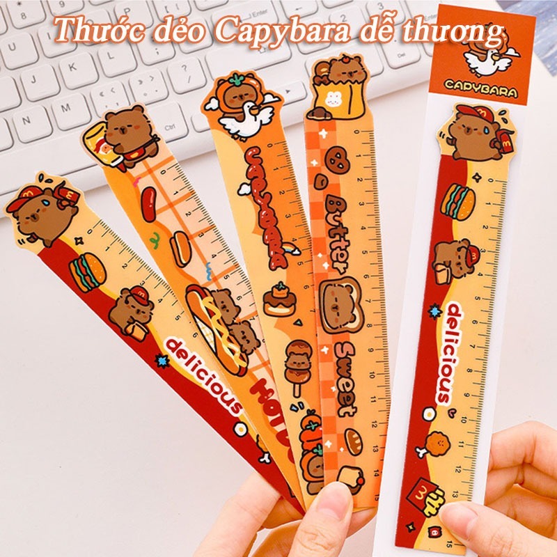 Capybara Flexible Ruler 15cm Cute Colors Convenient Cute for Saka ...