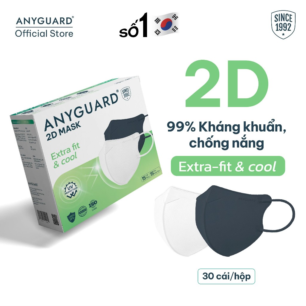ANYGUARD 2D Supper Fit Korean Mask & Cool Prevents UV Rays, Safe for ...