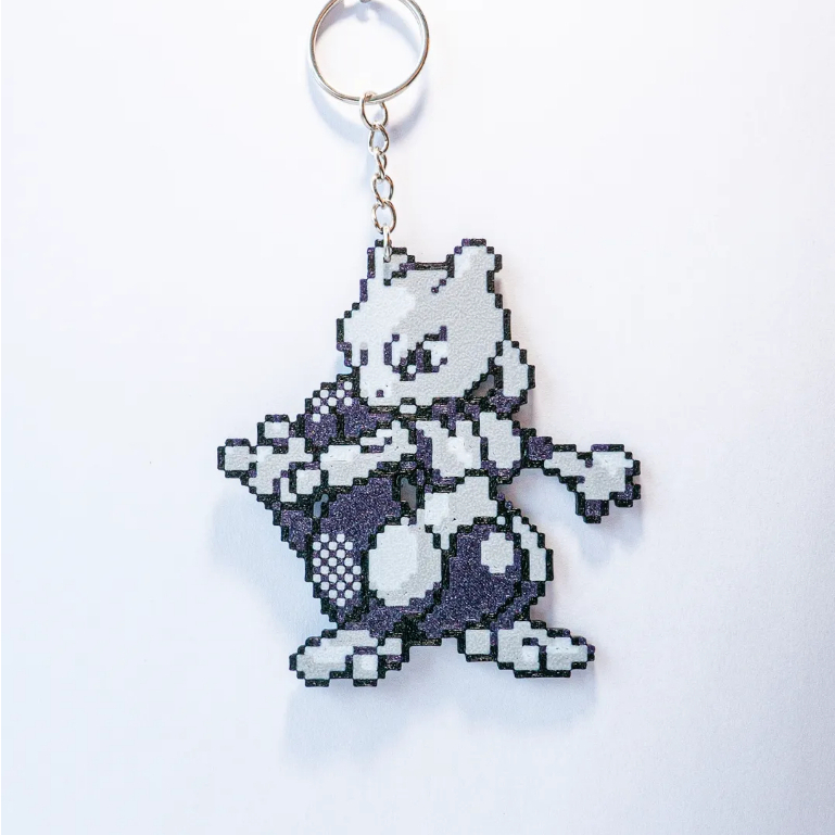 3D printed Pixel Art Style Pokemon Mewtwo Keychain | Shopee Singapore