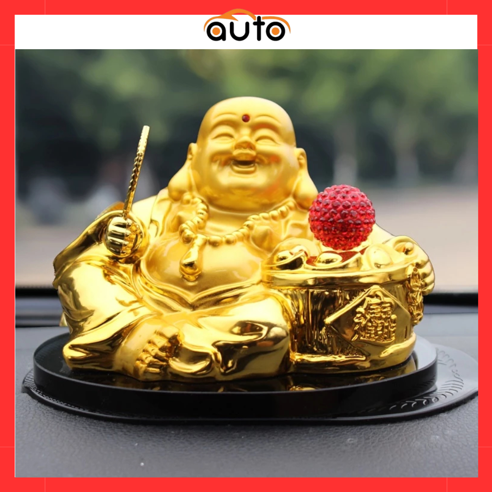 Maitreya Buddha statue fan with solar-powered rotating ball | Shopee ...