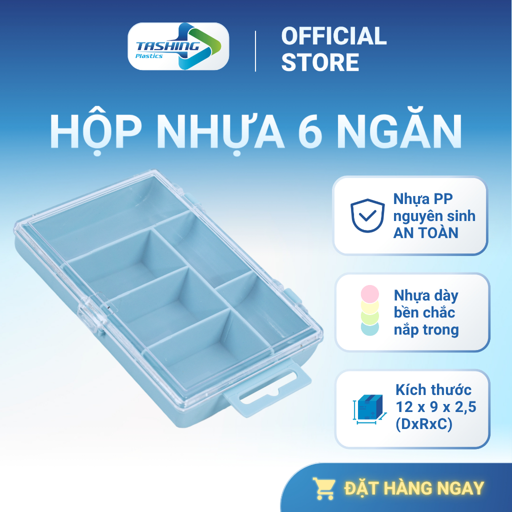 Tasing multi-purpose box Plastic box with 6 compartments for storing ...