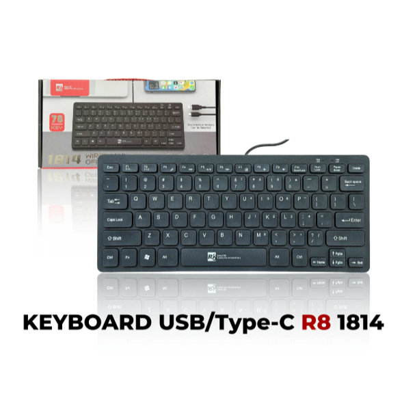R8 1814 Mini Wired Keyboard - Type-C/ USB Port - Full Box- | Shopee ...
