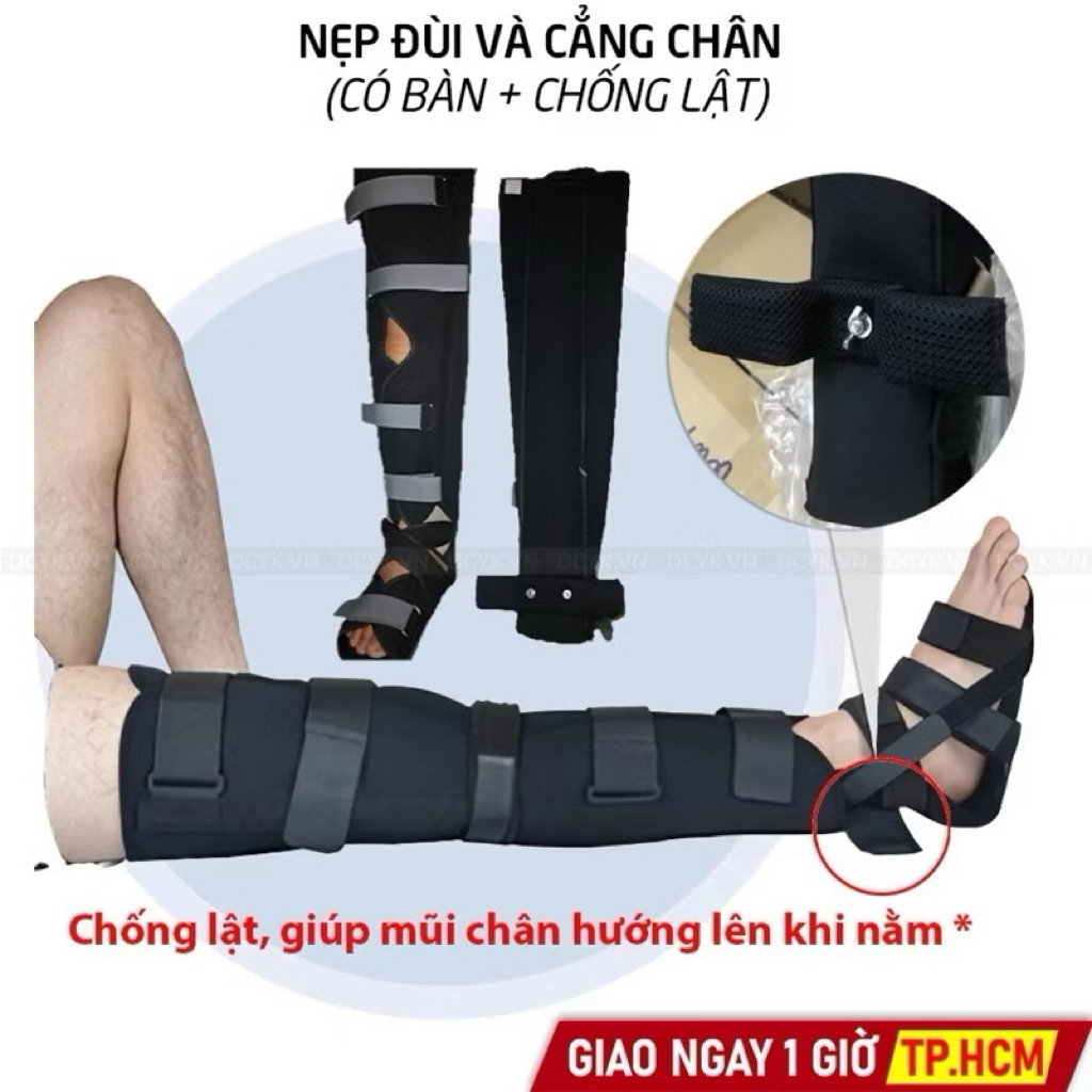 Anti-rotation brace stabilizes knee, thigh, leg, ankle joints (short ...