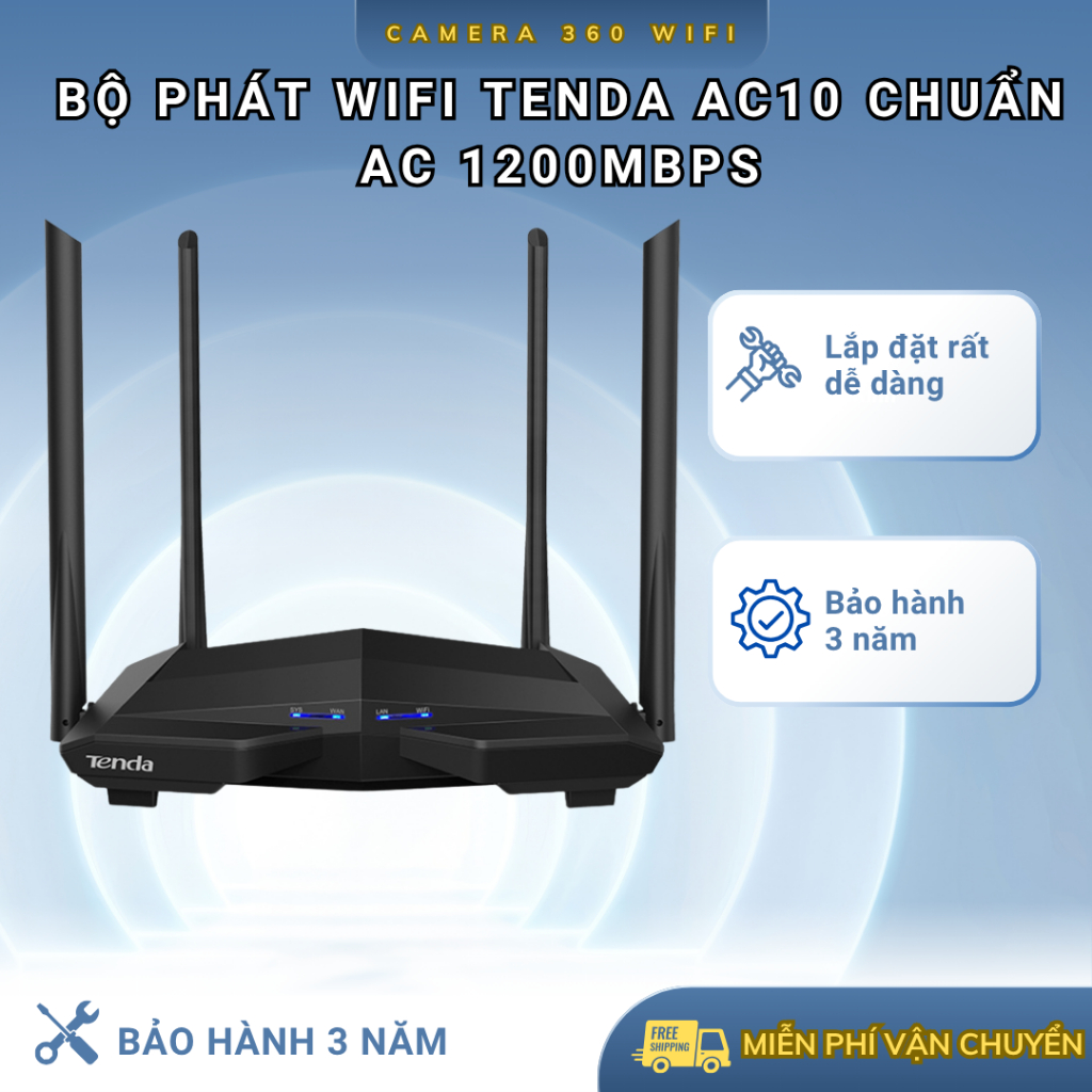 Tenda AC10 Wifi Router AC Standard 1200Mbps - Genuine product, | Shopee ...