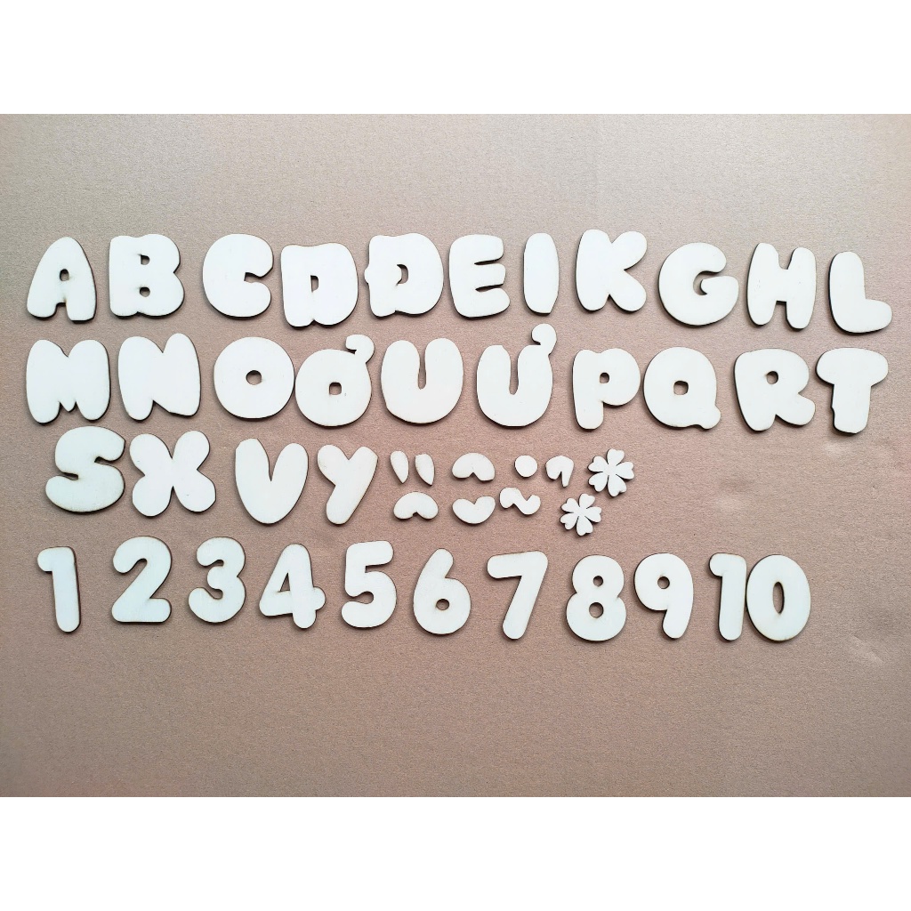 Set of fat wooden letters for preschool children to decorate the ...