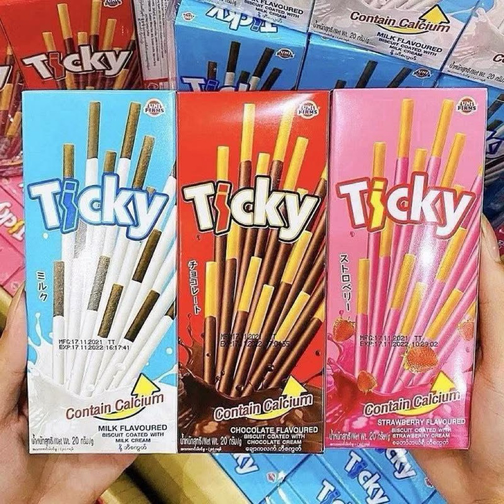 Combo of 12 Boxes of Thai Milk Chocolate Ticky Cake Sticks, Cream ...