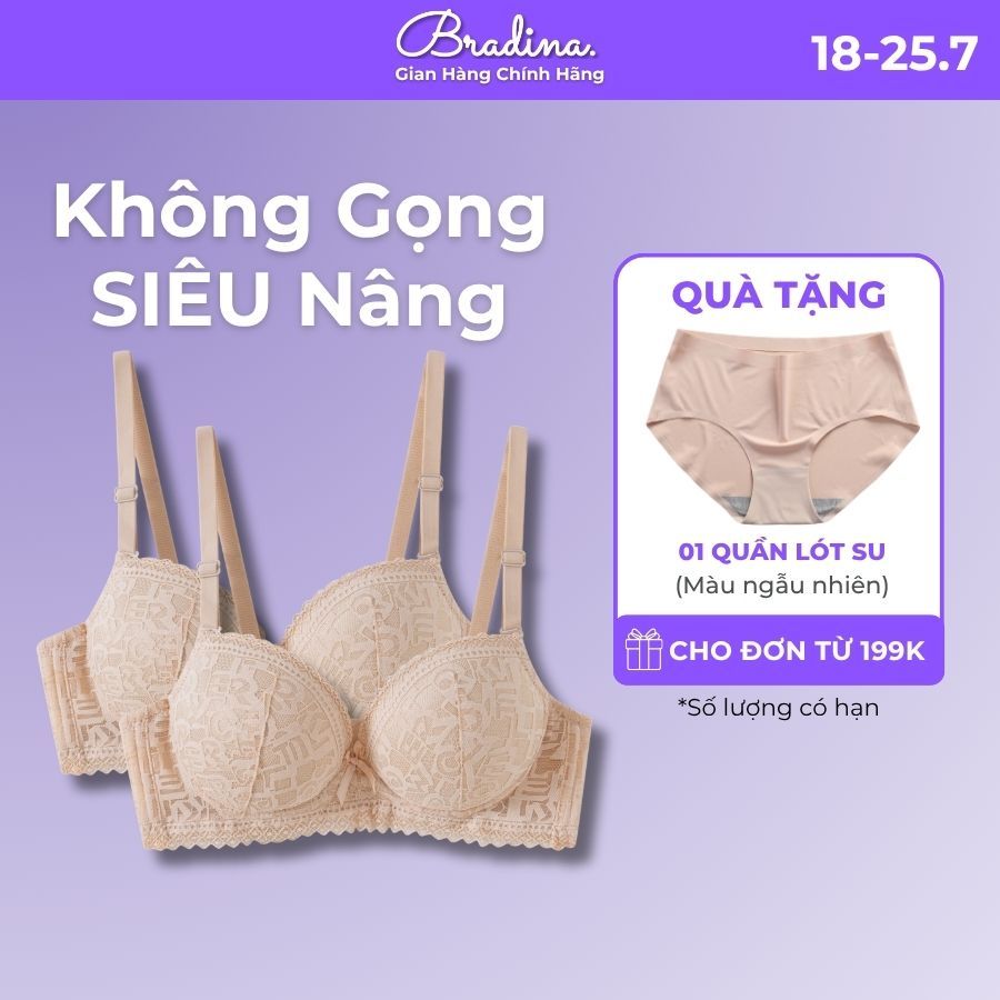 Combo of 2 Bradina Support underwire lace bras, thick foam padding ...