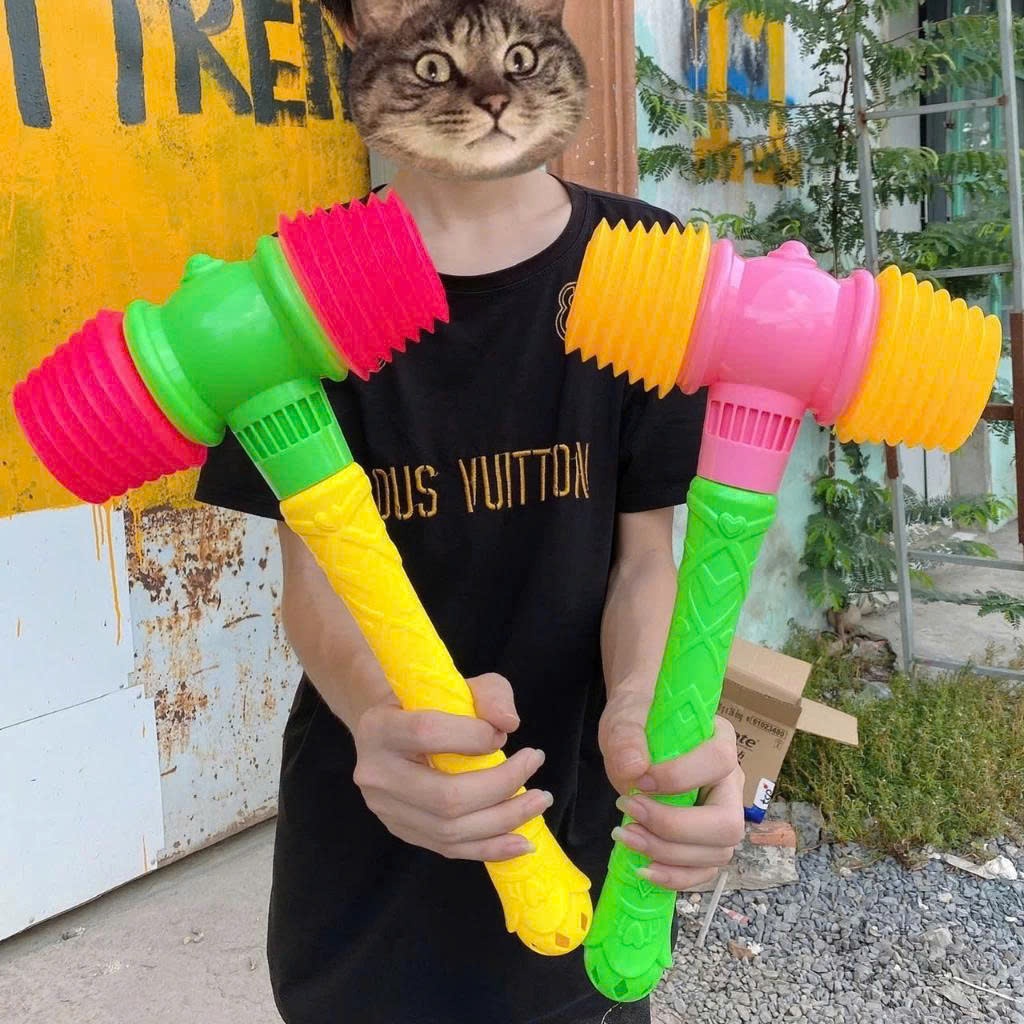 Large 2-Headed Plastic Toy Hammer 26CM-40CM Squeaky, Inflatable Rubber ...