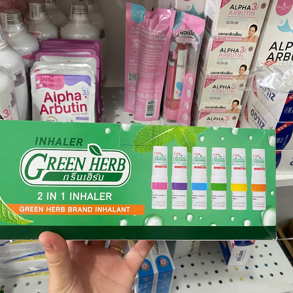 Green Herb Thai 2-Headed Nasal Decongestant Inhaler to Reduce Nasal ...
