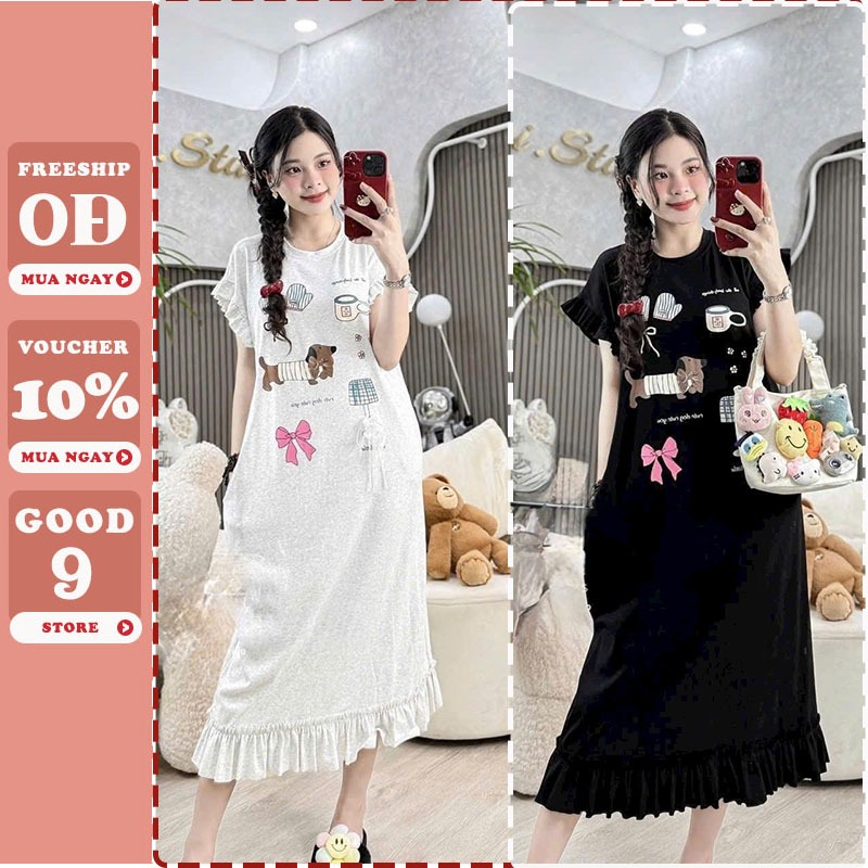 Long cotton maternity dress with super cute patterns for fat girls to ...