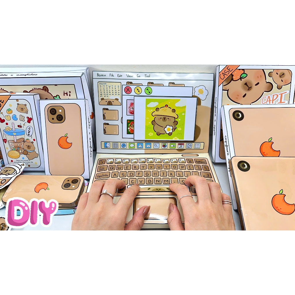 Handmade collage of Capybara themed Iphone and Macbook blind bags ...