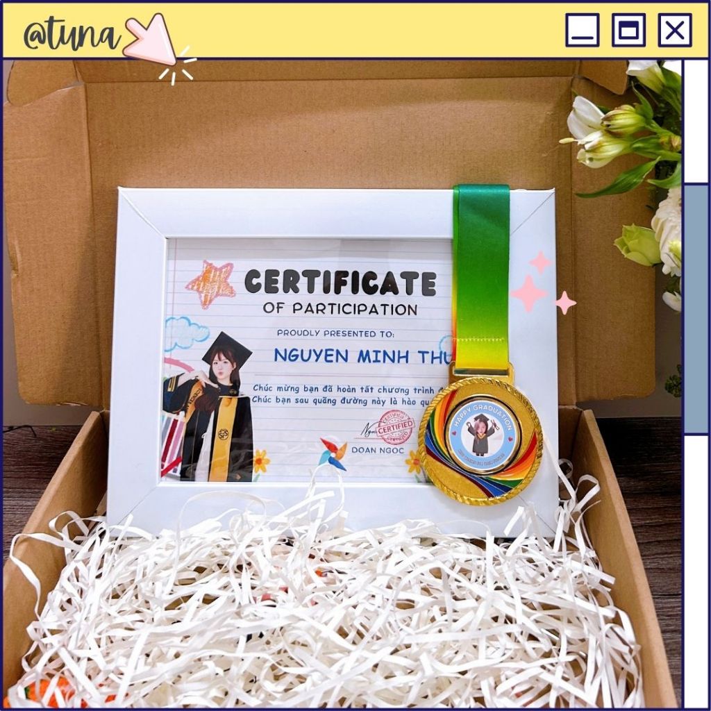 Graduation Gift Set Graduation Certificate Printed with Photos and ...