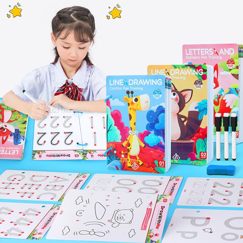 Erasable Writing Learning Materials Set for Children to Practice ...