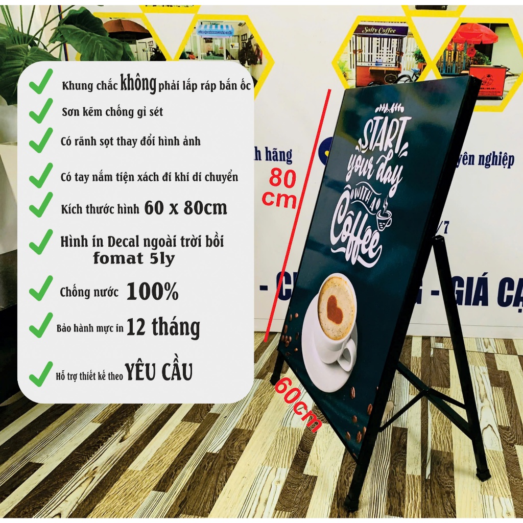 1-sided advertising A-shaped stand - sturdy frame for outdoor use, no ...