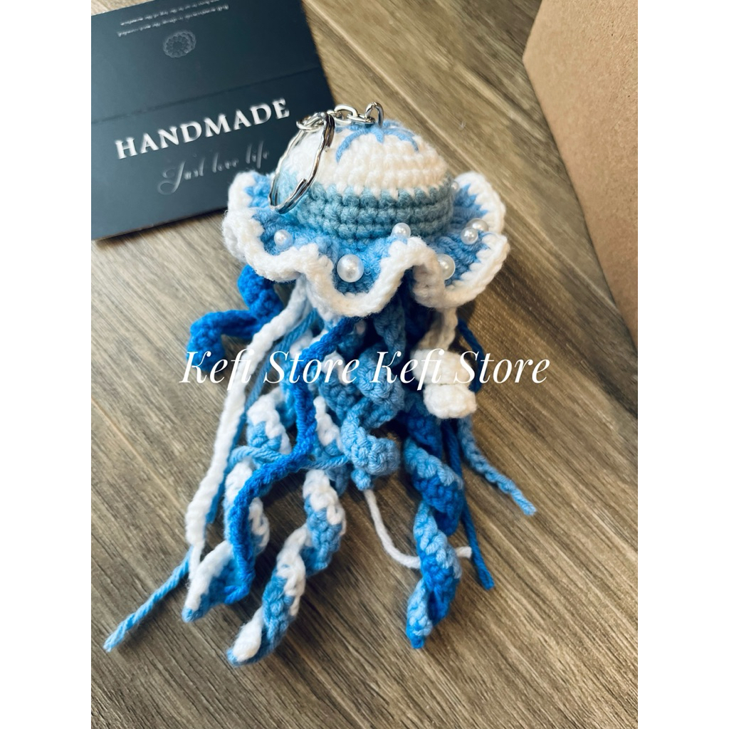 Jellyfish wool keychain, gift keychain (available in 1-2 days) | Shopee ...