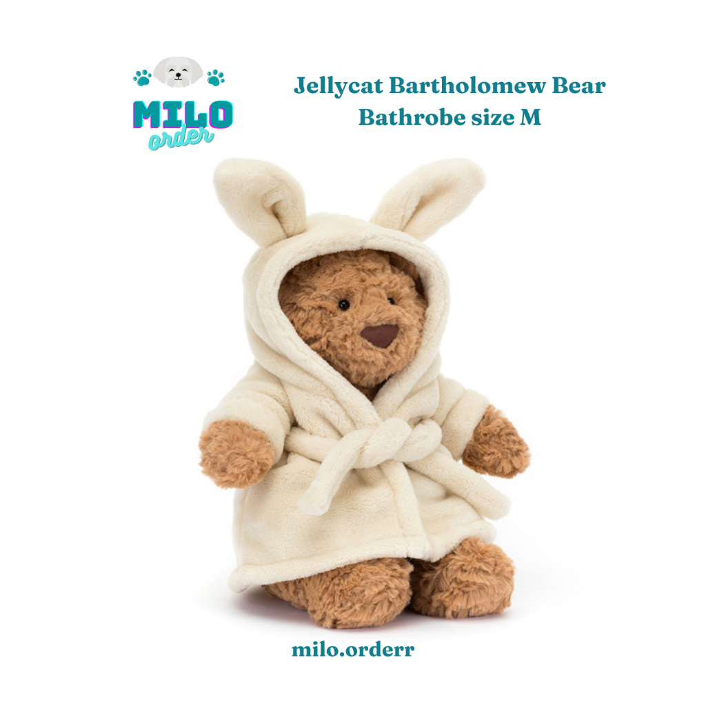 Jellycat Bartholomew Bear Bathrobe teddy Bear Bathrobe | Shopee Singapore