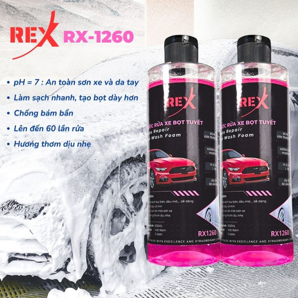 REX Car Wash Foam RX1260 Snow Foam Car Wash Neutral Soap Safe for Car ...