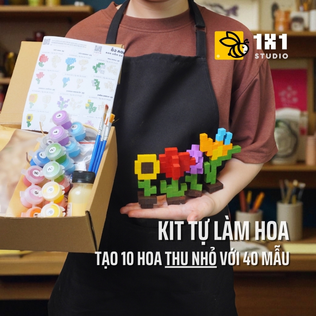 DIY KIT of 10 SMALL Wooden Flower Models (40 models) | Minecraft Decor ...
