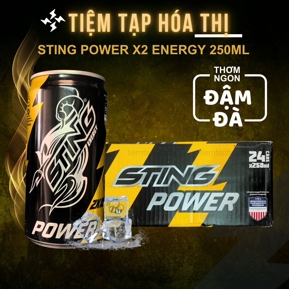 Carton of 24 Cans of Sting Power X2 Energy Energy Energy Drink 250ml ...