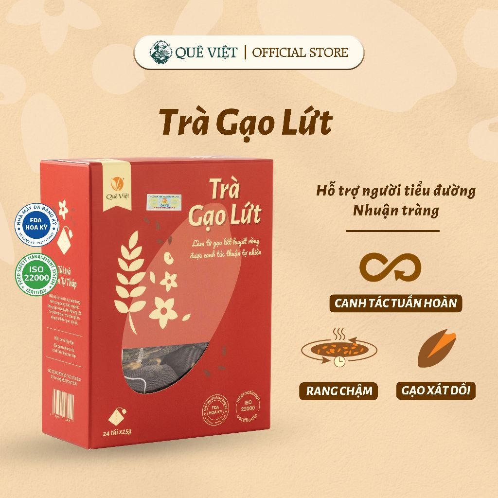 Que Viet brown rice tea purifies the liver, detoxifies the body, safe ...