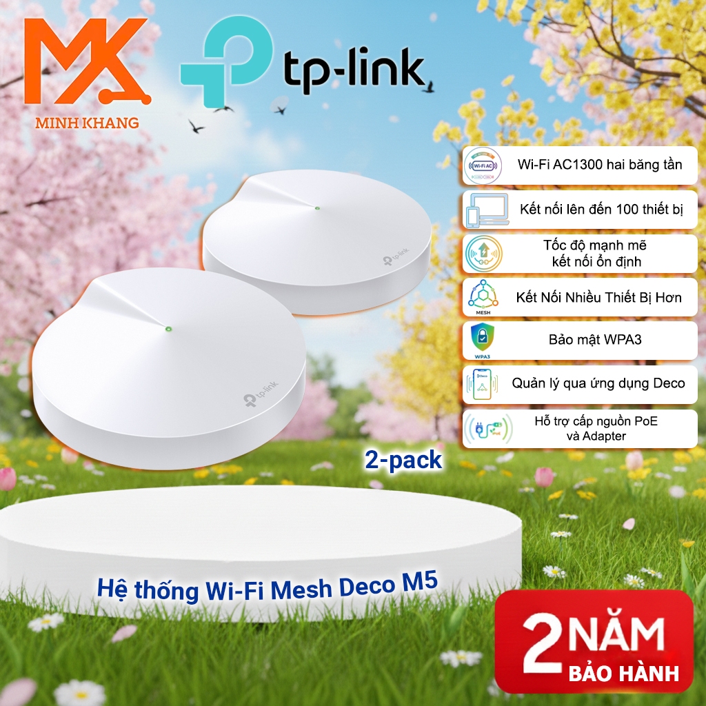 TP-Link Deco M5 AC1300 – Full Home Mesh Wi-Fi Router, Wide