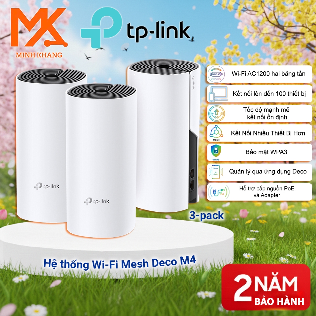 TP-Link Deco M4 – AC1200 Mesh WiFi System Full Coverage for Home