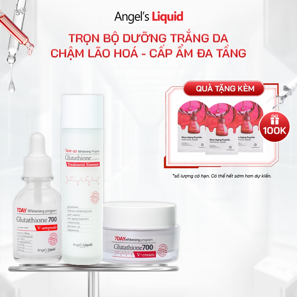 whitening program glutathione Huyết thanh trắng da 7 Day Whitening Program Glutathione 700 V-Ample –  myphamphutho.vn main image 1