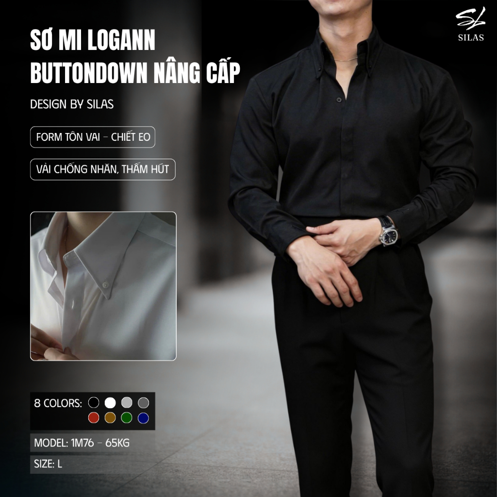 (Upgraded Version) SILAS Logann Button Down Shirt Ver2 Men's Cotton ...