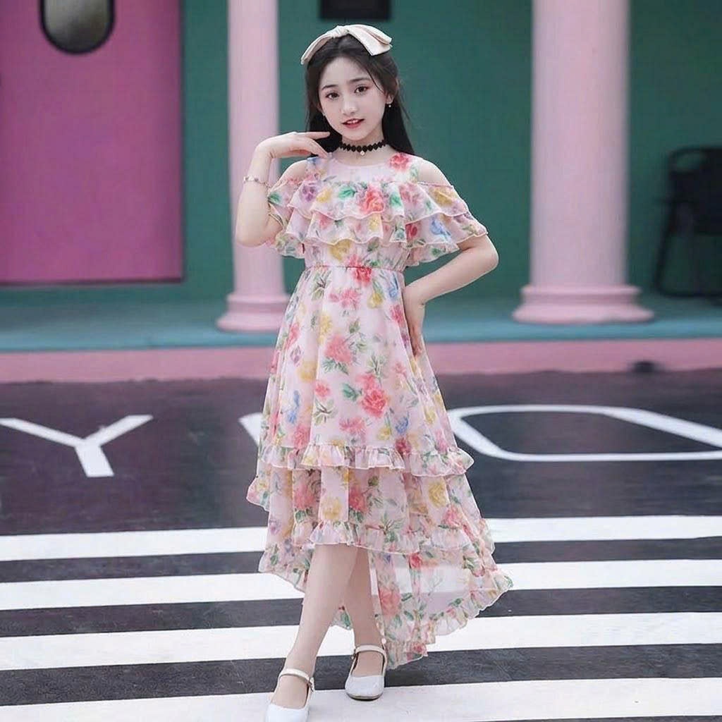THỜI TRANG SIÊU RẺ - QUẦN ÁO TRẺ EM - ĐẦM HOA ĐUÔI TÔM.