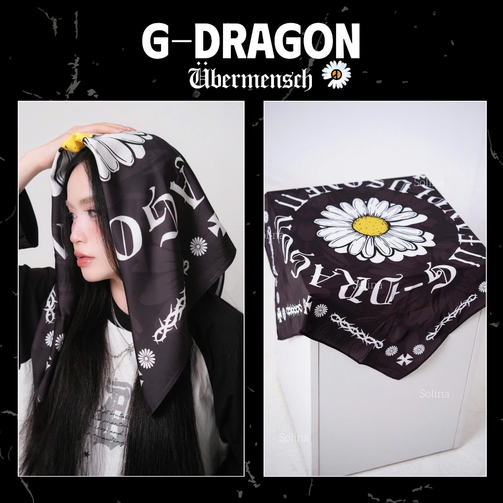 (Fire) G-Dragon Bandana Large Version 70x70, Bigbang Banada GD Scarf, G ...
