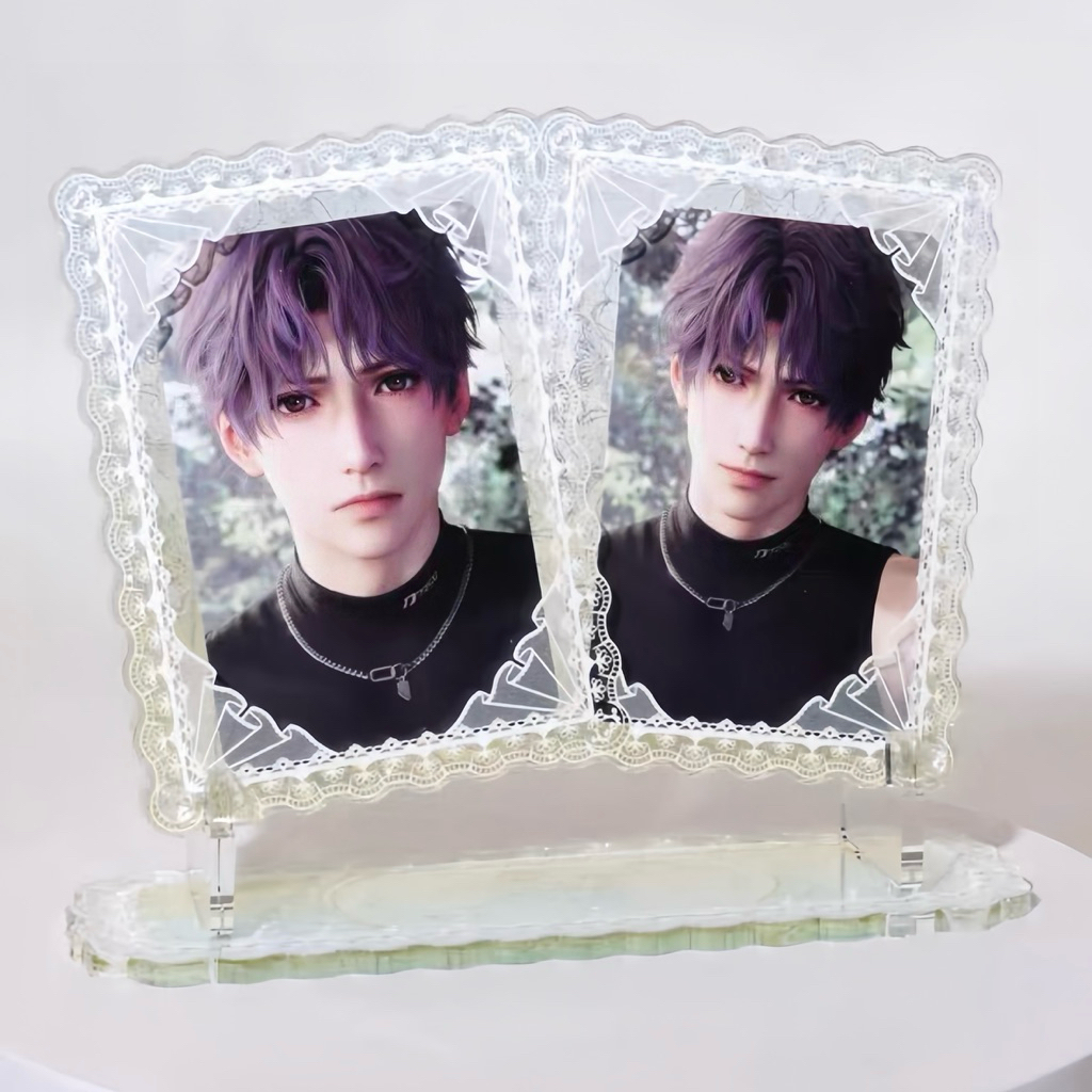 (Type 2 - Read description) Double card display frame with floral lace ...