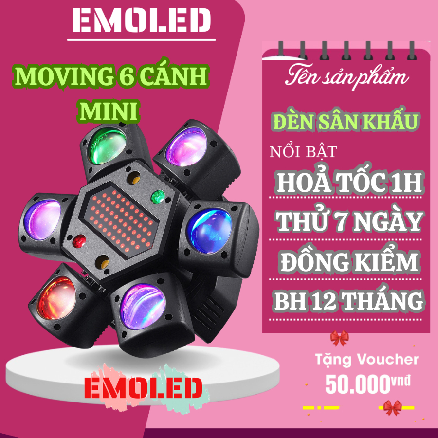 EMOLED 80w mini 6-wing moving stage led light, new 2025 version ...