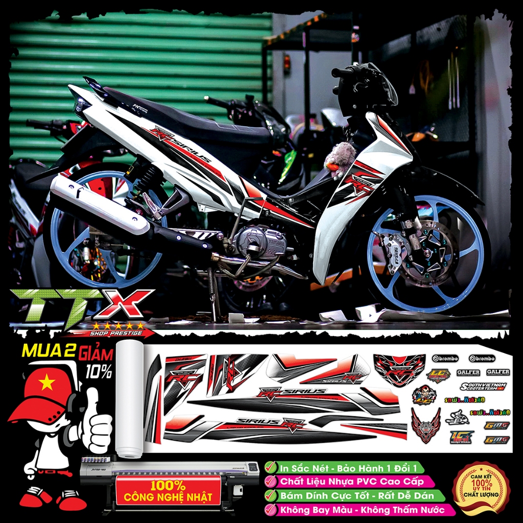 Sirius rc v3 black and white sticker - Genuine Sirius car Decal ...