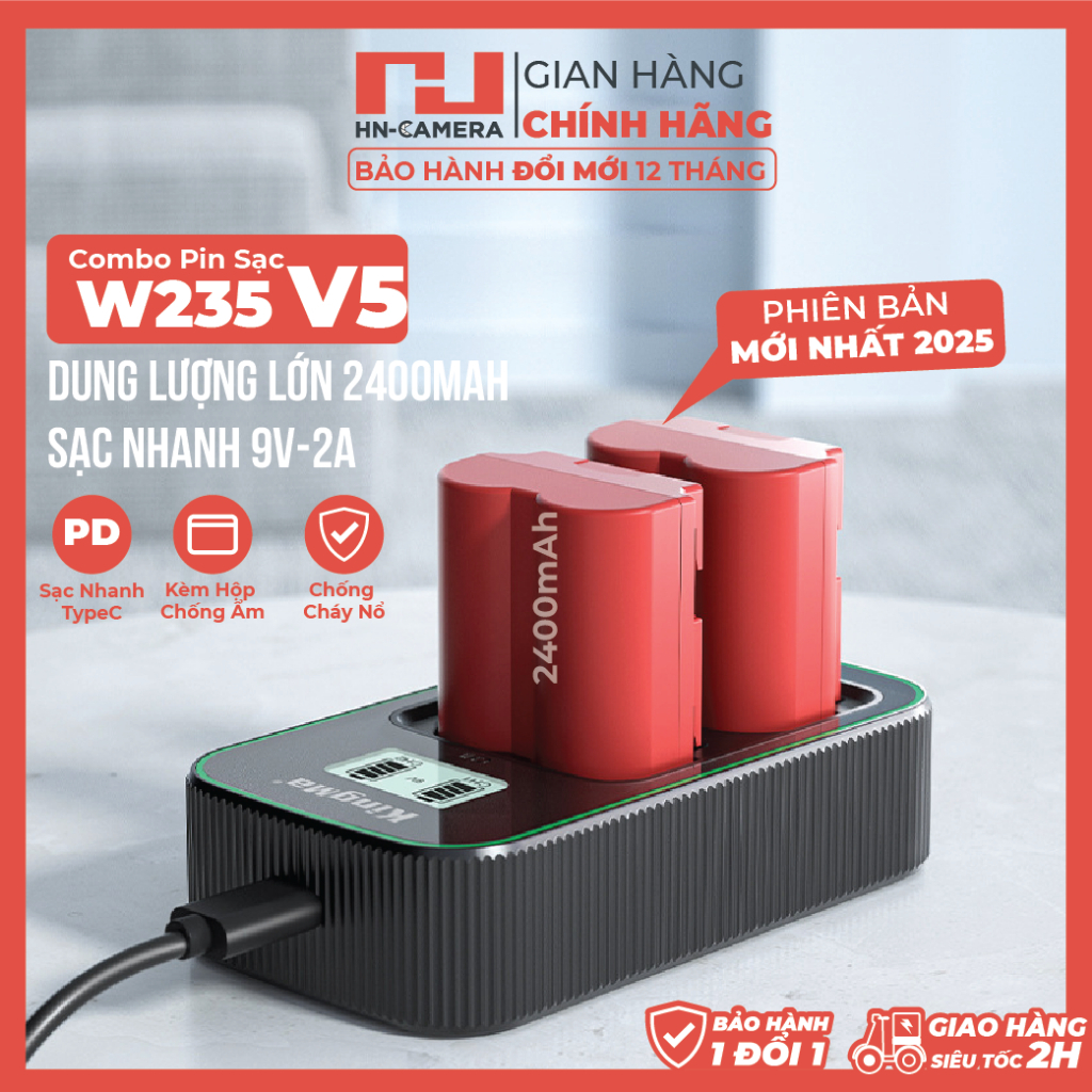KingMa W235 Dual Rechargeable Battery Pack for Fujifilm X-T4/XT-5 ...