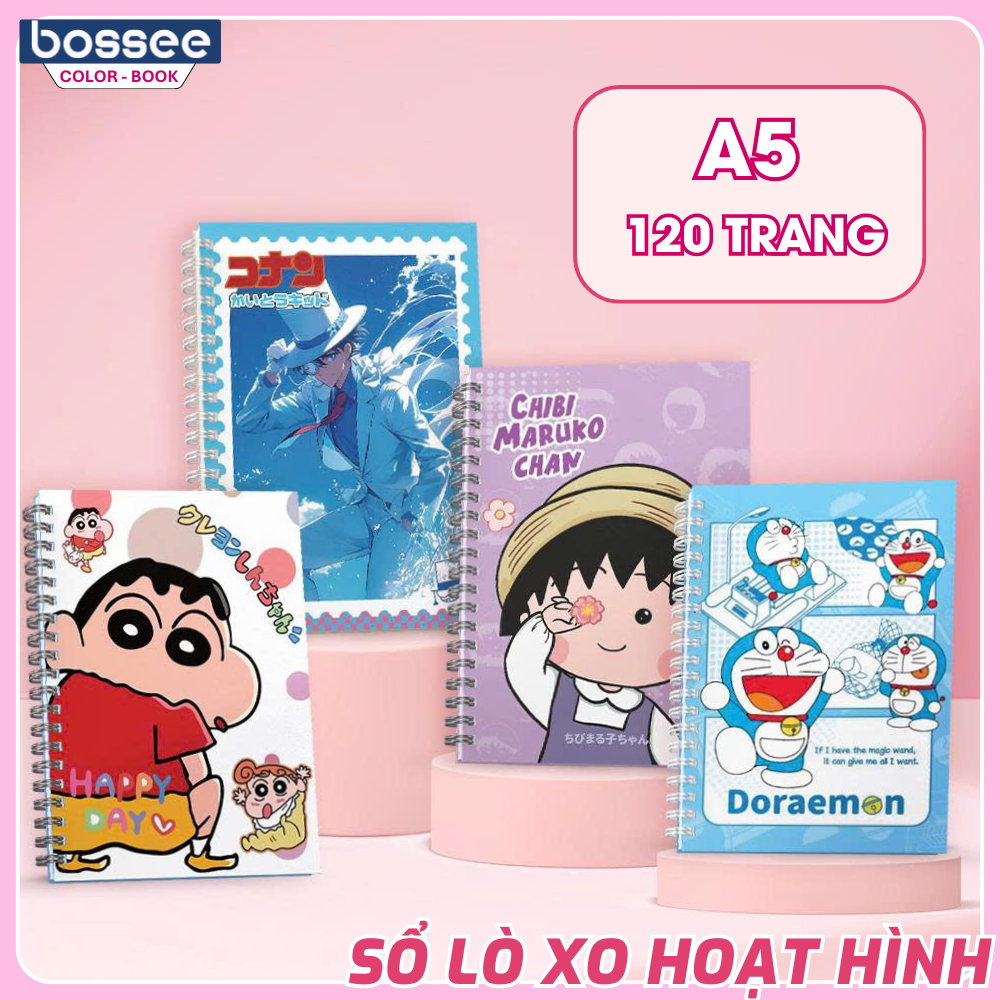 XO A5 Spring Notebook 120 Cute Cartoon Pages, Notebook with 10 Diverse ...