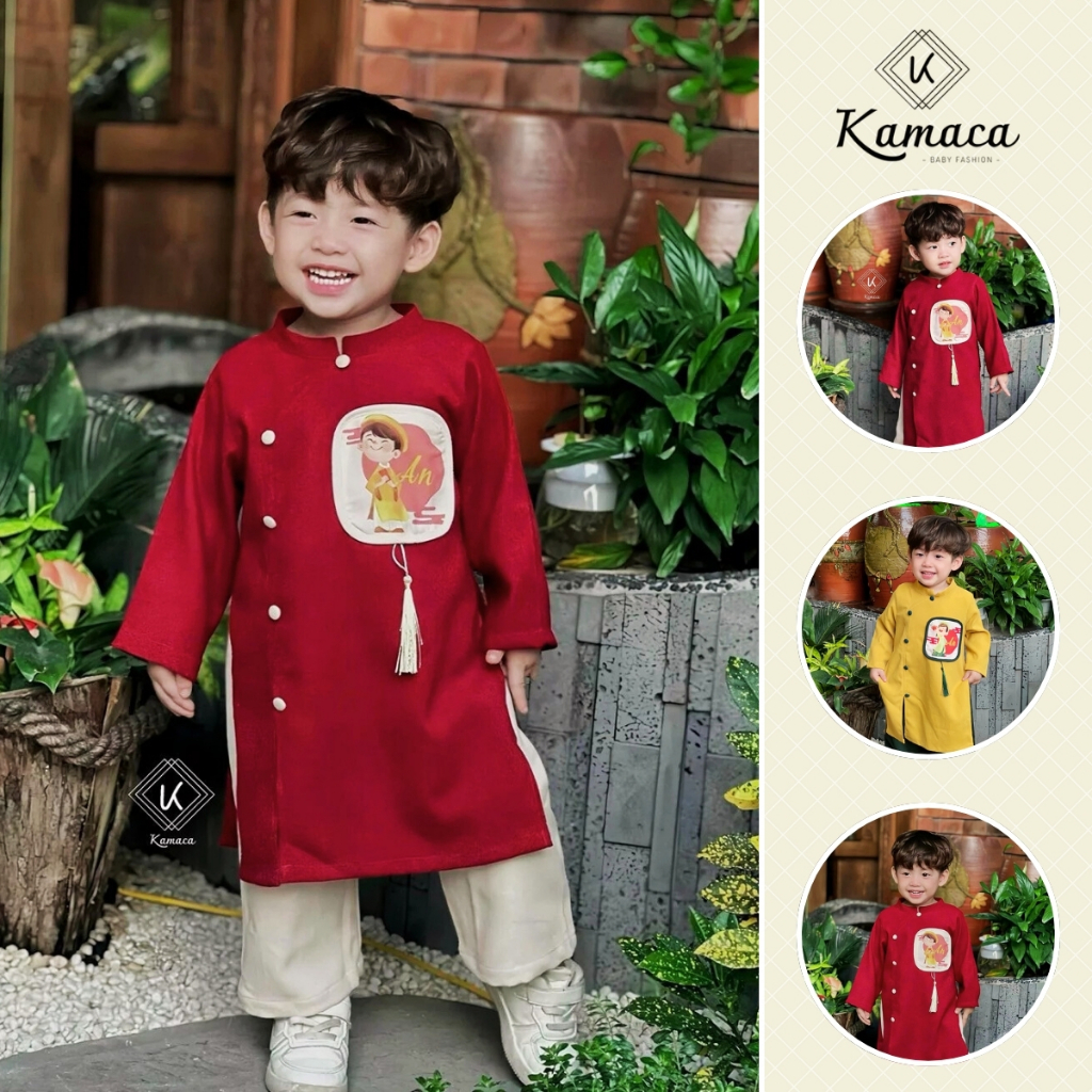 KAMACA CNY Ao Dai for Boys with cute baby image, high quality tex ...