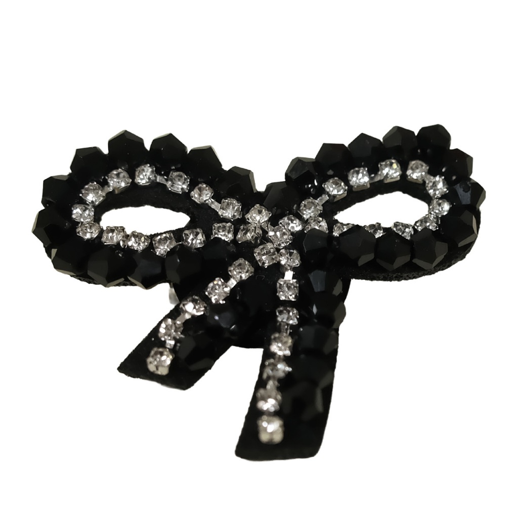 Sparkling Black Crystal Bow | Shopee Singapore