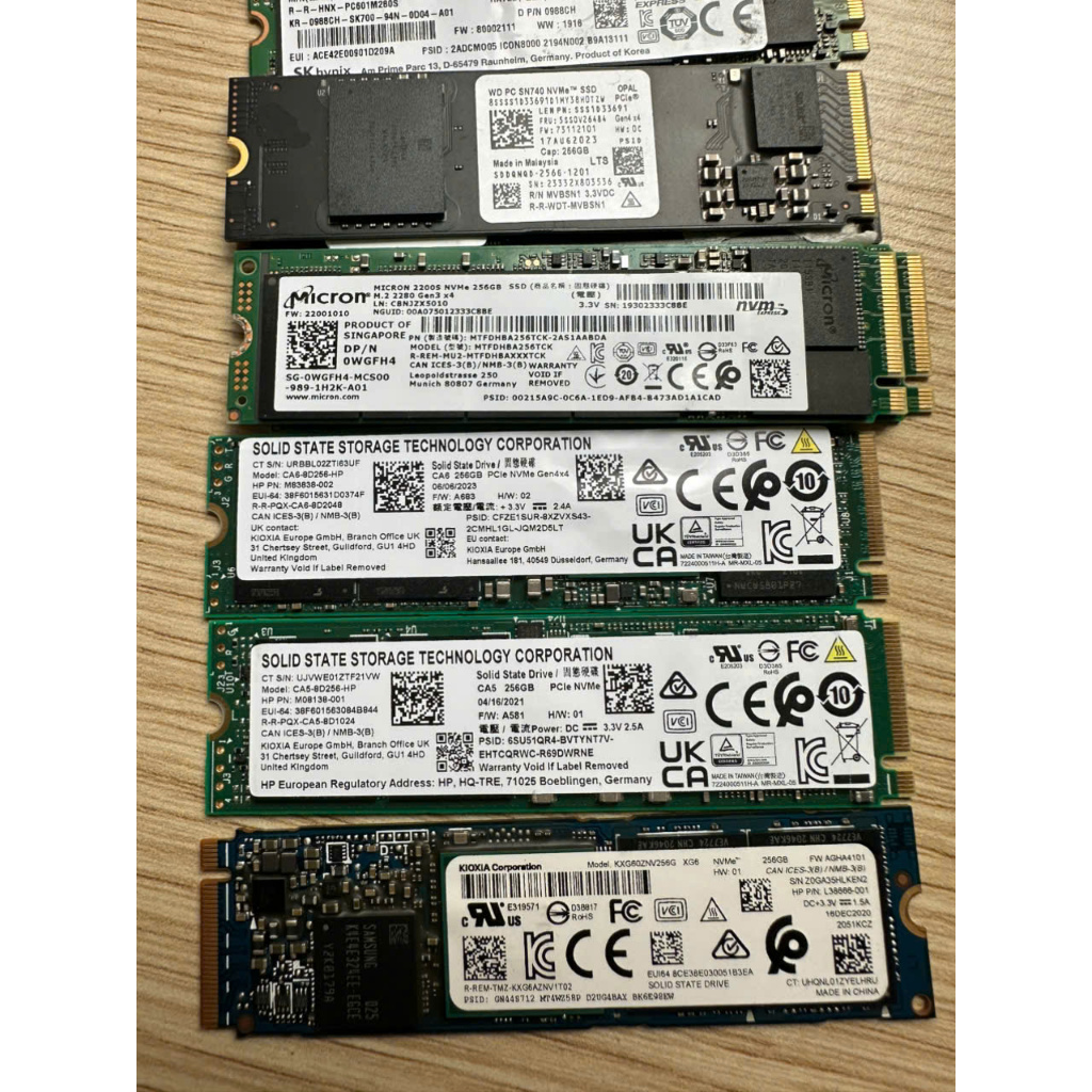 SSD 256Gb M2 Nvme disassemble the device, only use a few hours like new ...