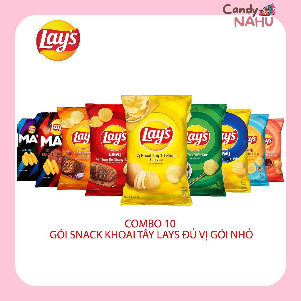 Combo of 10 Small Packets of Lays Potato Snacks of All Flavors | Shopee ...
