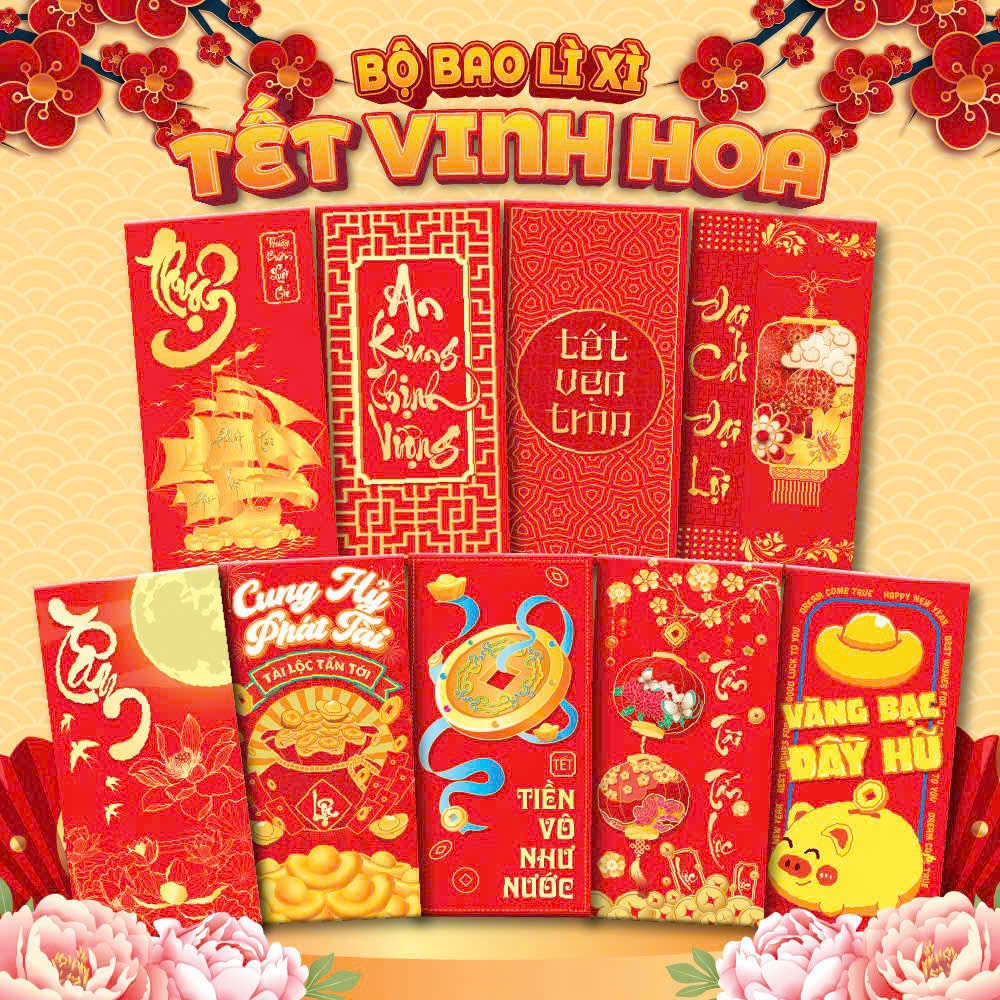 Selected Samples CNY VINH HOA PHU QUI Red Envelopes, Luxurious High ...